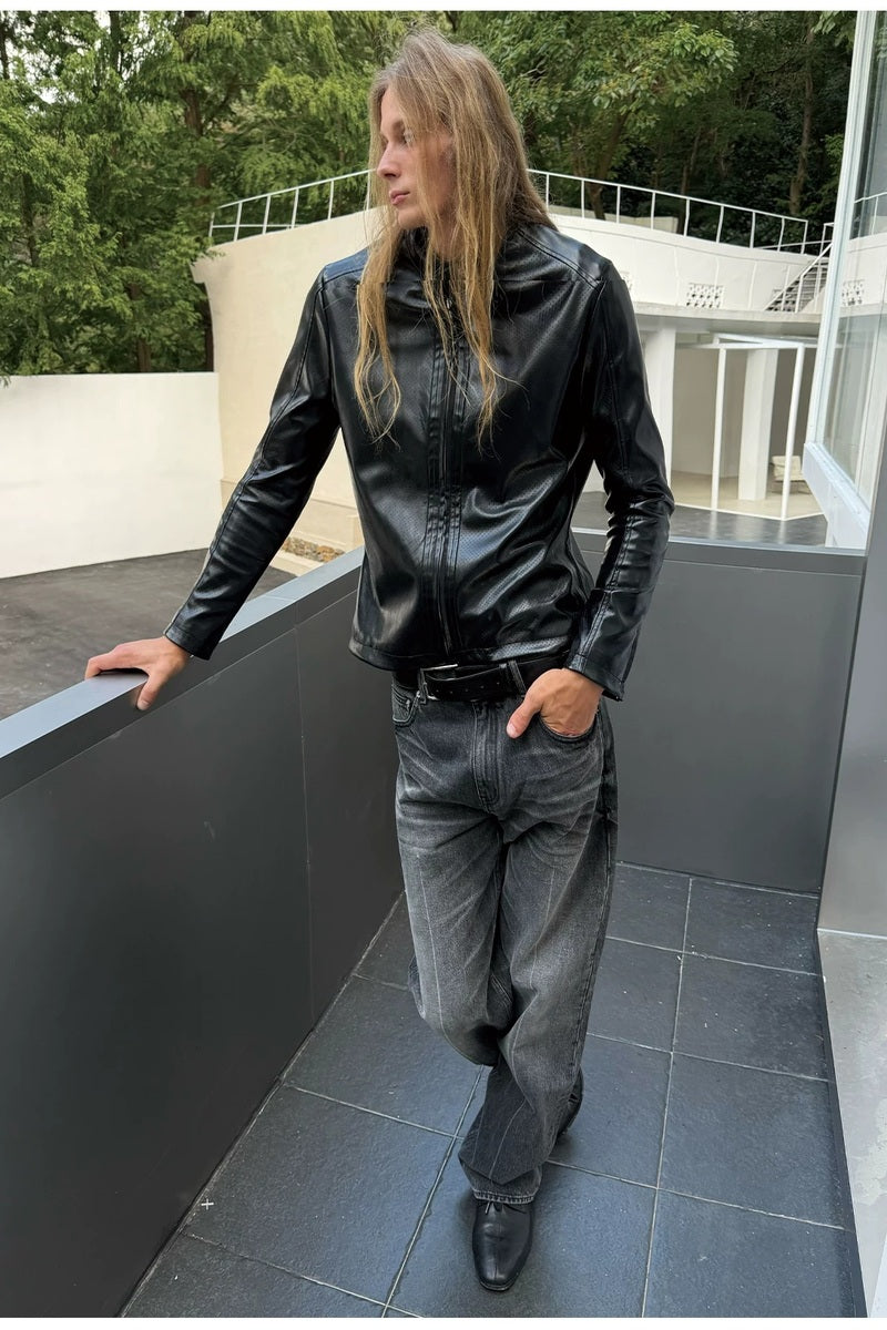 Perforated Panel PU Jacket — original product photograph