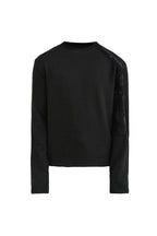 Contrast Sleeve Button Knit Long Sleeve — original product photograph