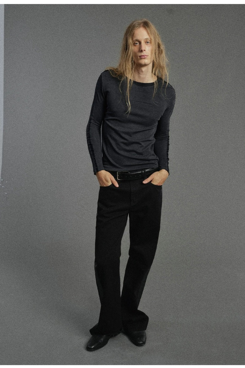 PU Trim Fitted Long Sleeve — original product photograph