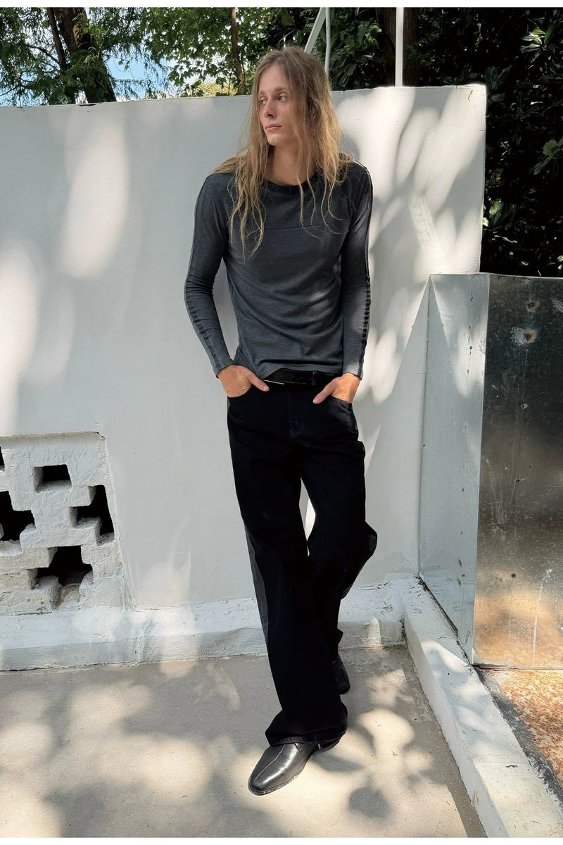 PU Trim Fitted Long Sleeve — original product photograph