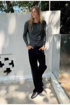PU Trim Fitted Long Sleeve — original product photograph