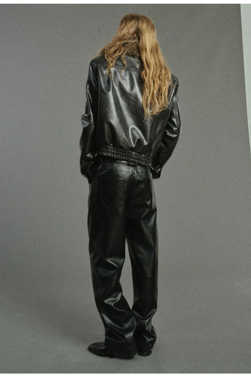 Panel Knee PU Trousers — original product photograph