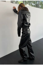 Panel Knee PU Trousers — original product photograph