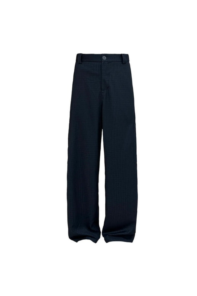 Blue Check Contrast Pocket Trousers — original product photograph