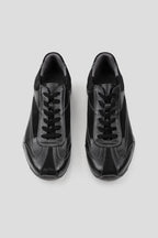 Layered Cowhide Panel Sneakers - Black - view 5