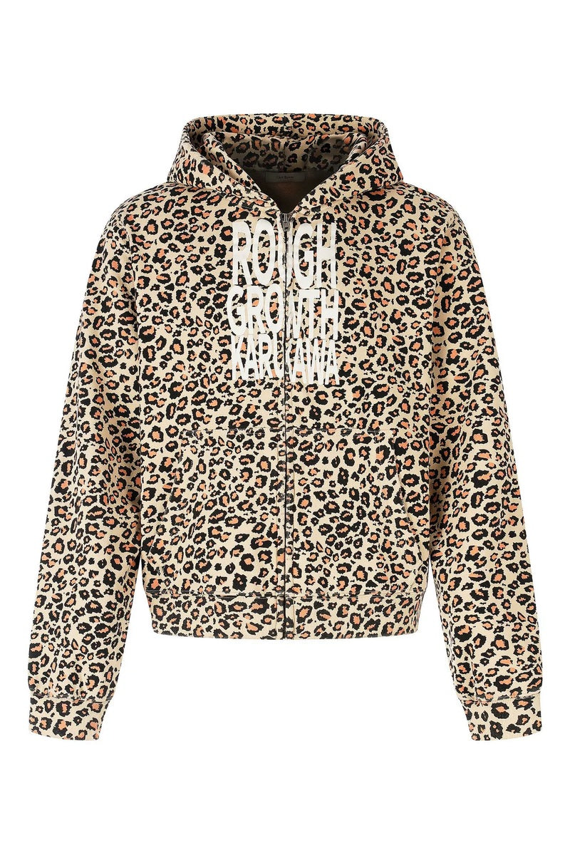 Leopard Graphic Zip Hoodie