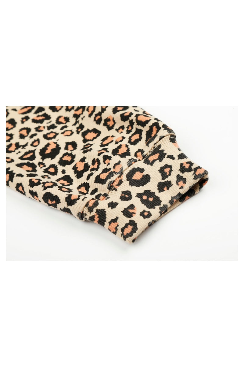 Leopard Graphic Zip Hoodie