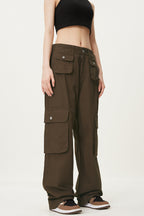 Pocketed Cargo Straight-Leg Pants