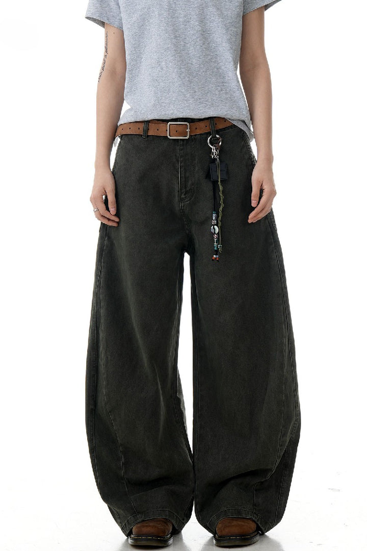 Washed Cargo Straight Trousers