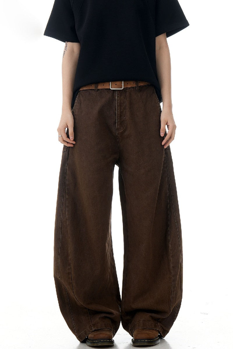 Washed Cargo Straight Trousers