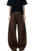 Washed Cargo Straight Trousers