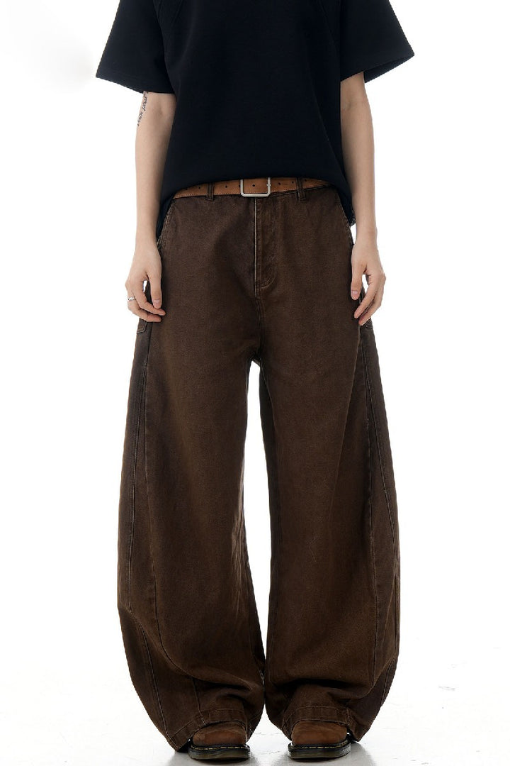 Washed Cargo Straight Trousers
