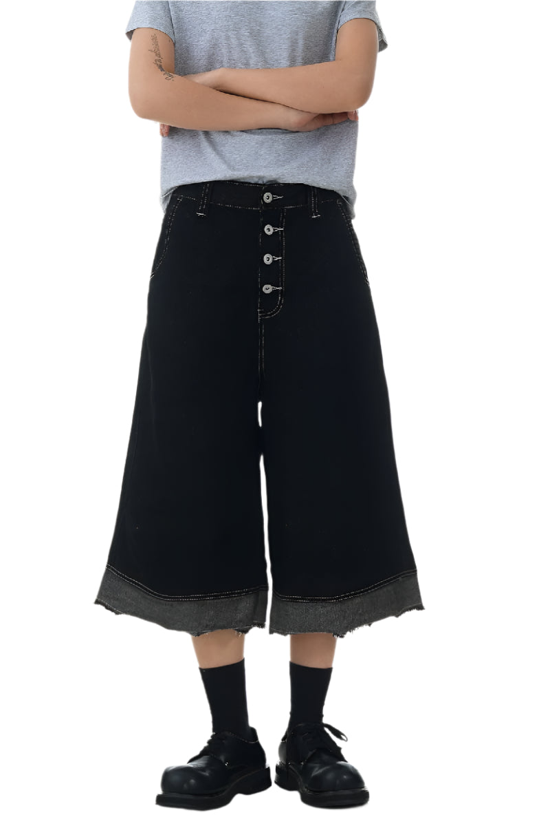 Raw Edge Patchwork Jorts