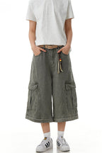 Faded Multi Pocket Crop Shorts