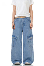 Washed Multi Pocket Cargo Jeans