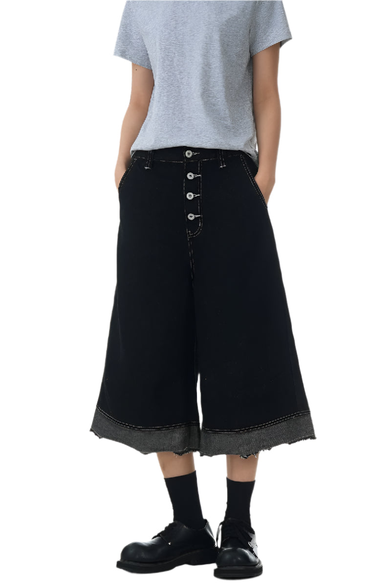 Raw Edge Patchwork Jorts