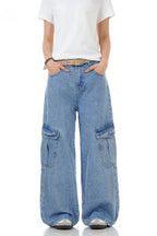 Washed Multi Pocket Cargo Jeans