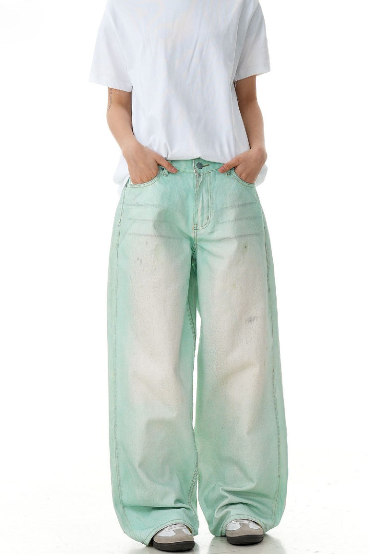 Glow Washed Wide Leg Jeans