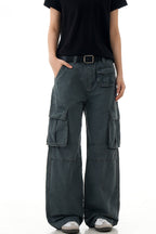 Multi Pocket Wide Leg Trousers