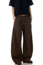 Washed Cargo Straight Trousers