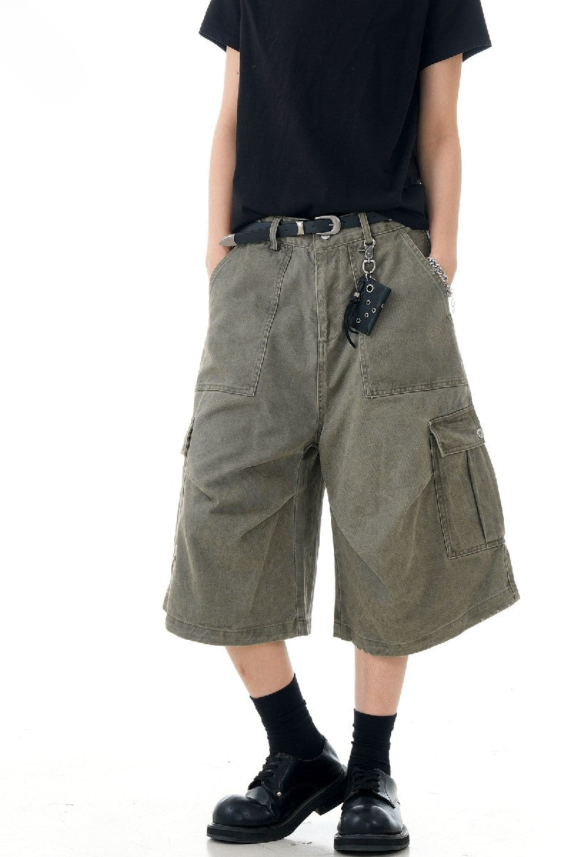 Multi Pocket Cargo Knee Shorts