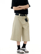 High Waist Cargo Knee Shorts