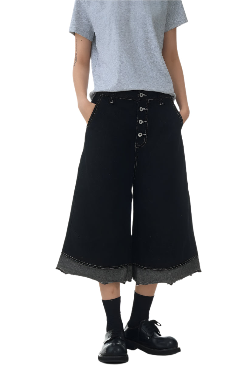 Raw Edge Patchwork Jorts