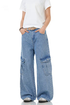 Washed Multi Pocket Cargo Jeans
