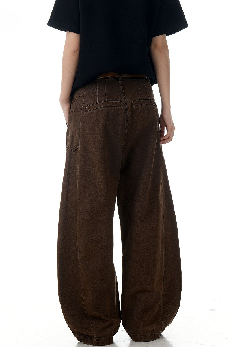 Washed Cargo Straight Trousers