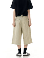 High Waist Cargo Knee Shorts