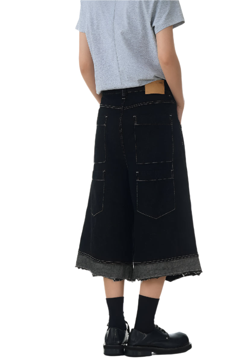 Raw Edge Patchwork Jorts
