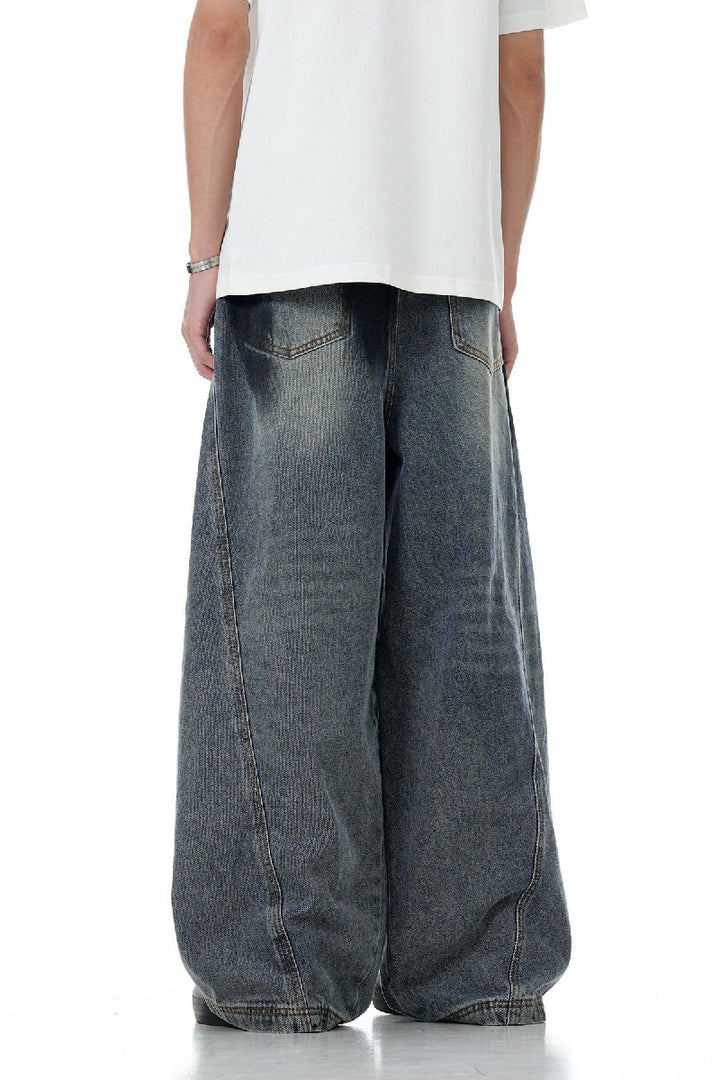 Graffiti Ripped Lantern Jeans