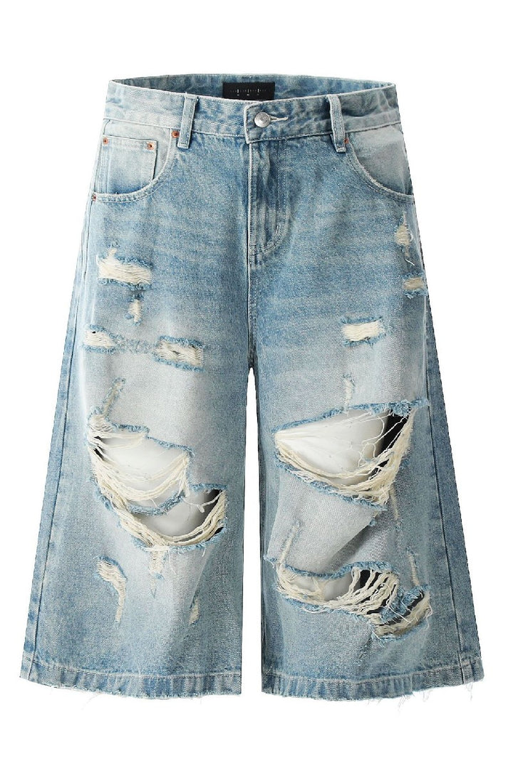 Ripped Washed Crop Jeans