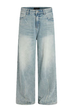 Washed Textured Straight Jeans