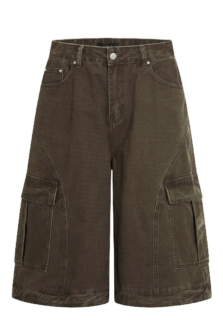 Faded Multi Pocket Crop Shorts