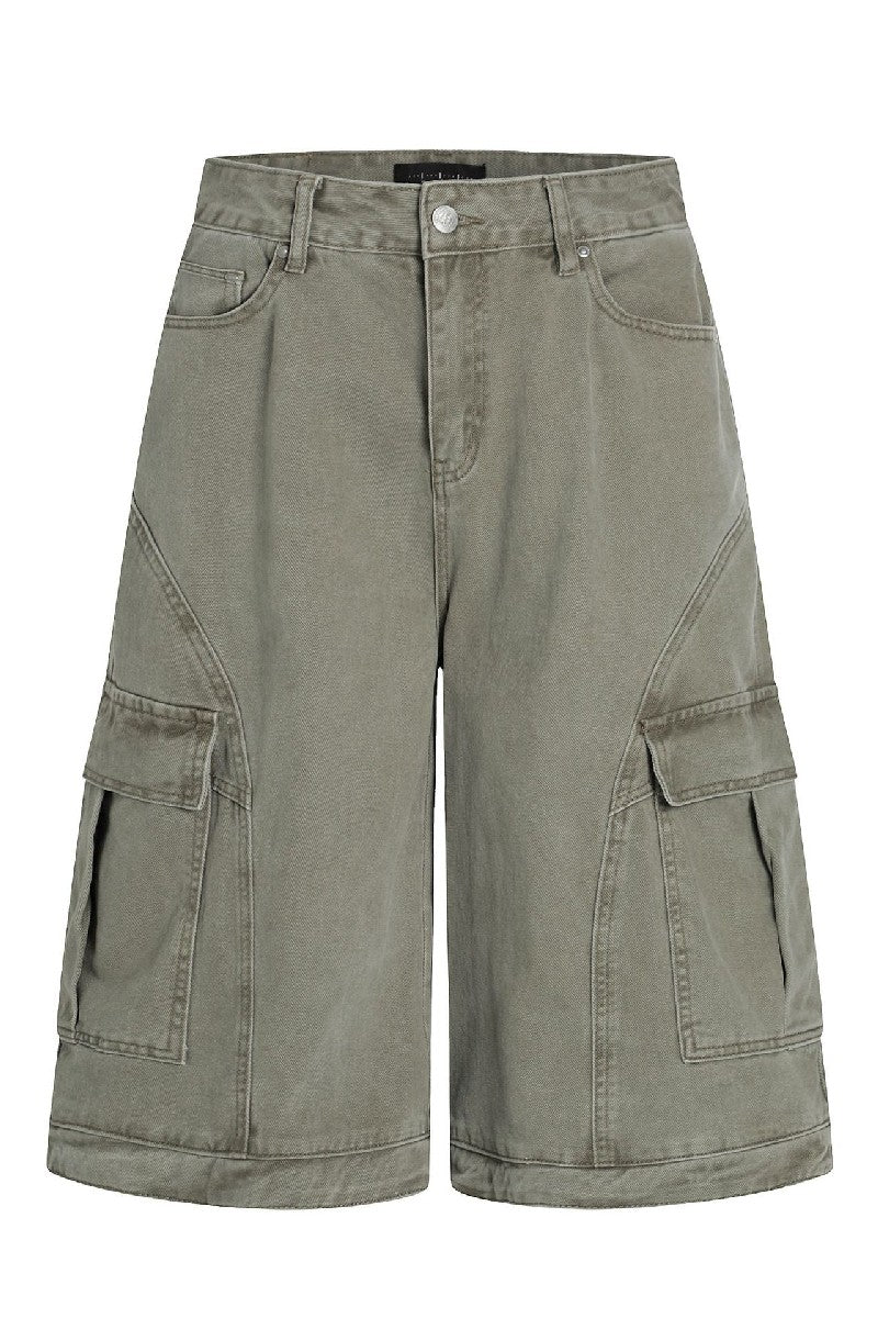 Faded Multi Pocket Crop Shorts
