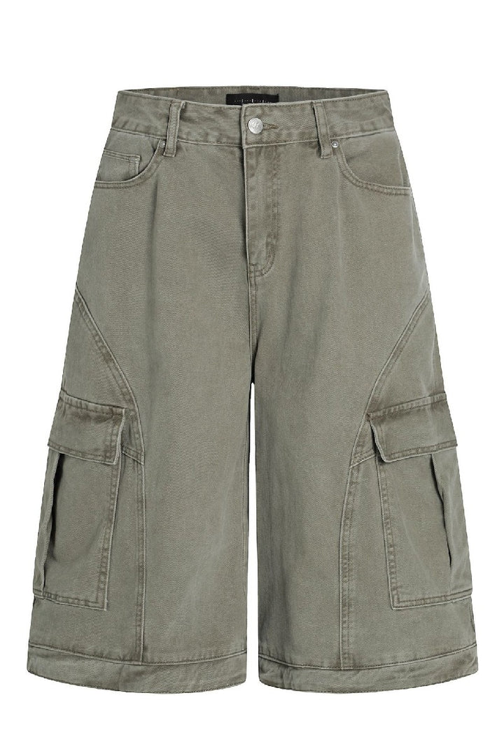 Faded Multi Pocket Crop Shorts