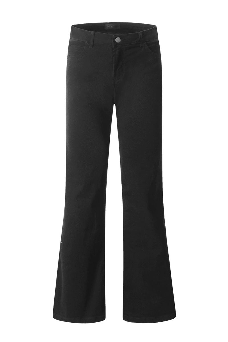 Minimal Flare Jeans – Black – front product view