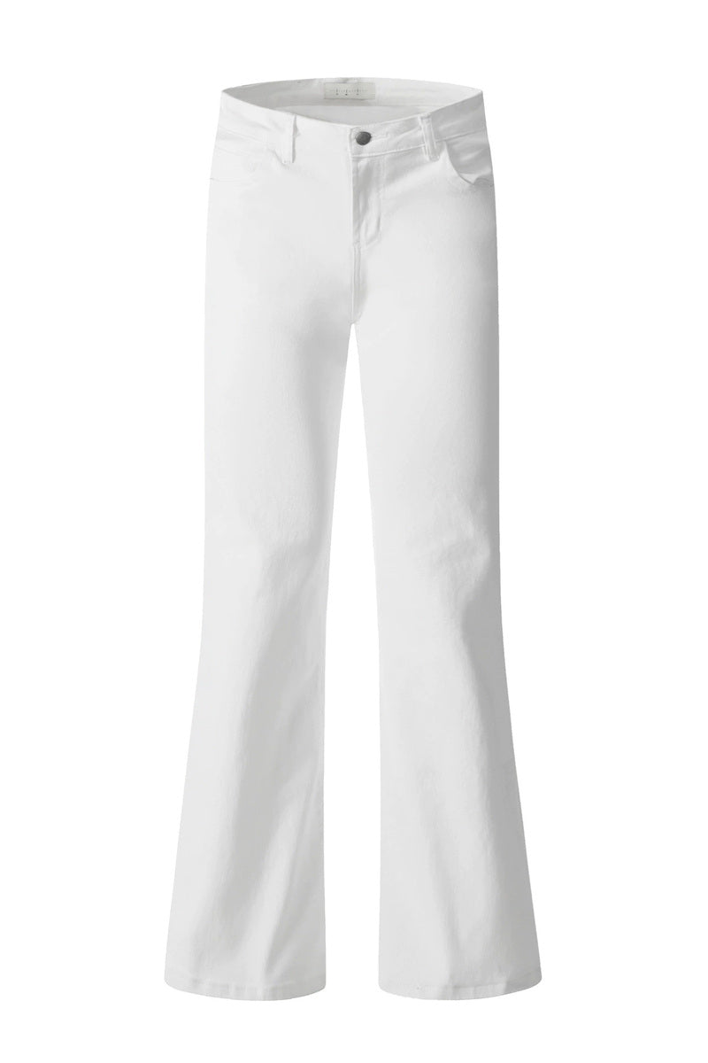 Minimal Flare Jeans – White – front product view