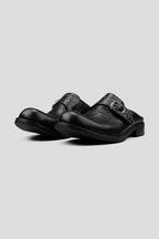 Monk Strap Cowhide Mules - Black - view 2