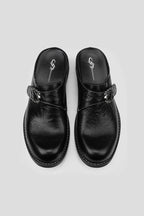 Monk Strap Cowhide Mules - Black - view 5
