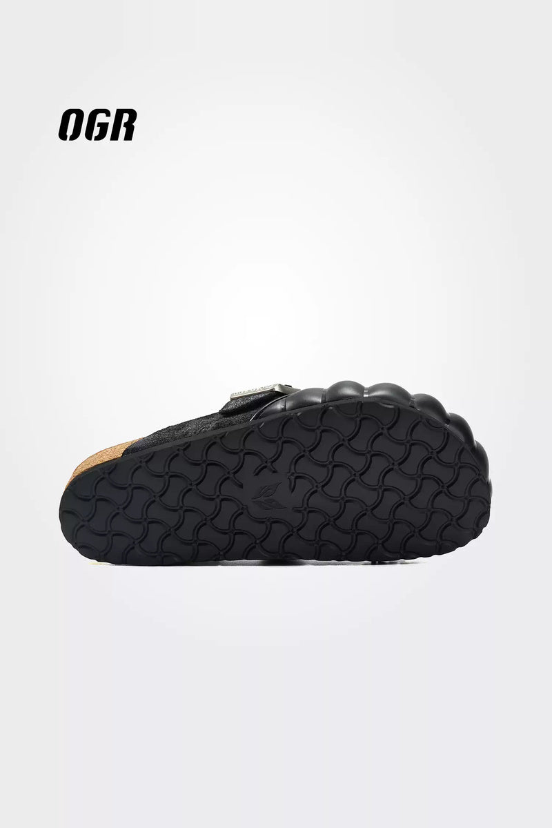 Leather Platform Clog Sandals - product view
