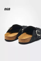 Leather Platform Clog Sandals - product view