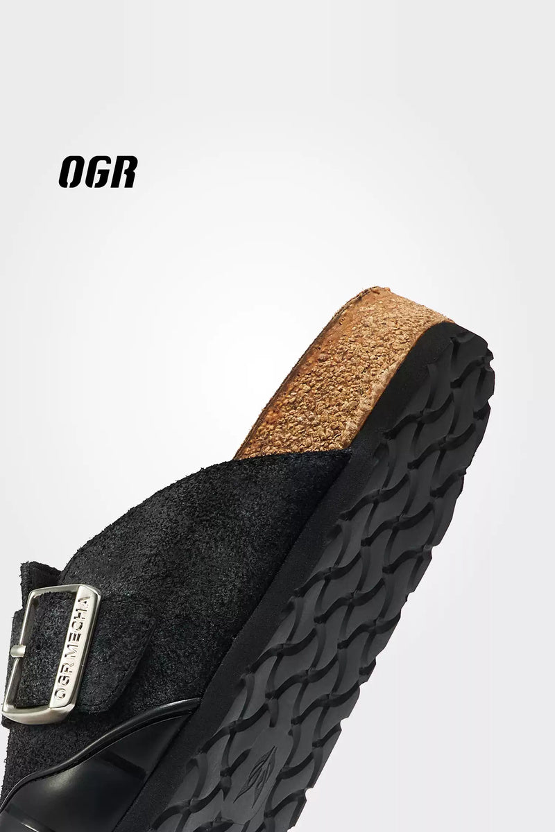 Leather Platform Clog Sandals - product view