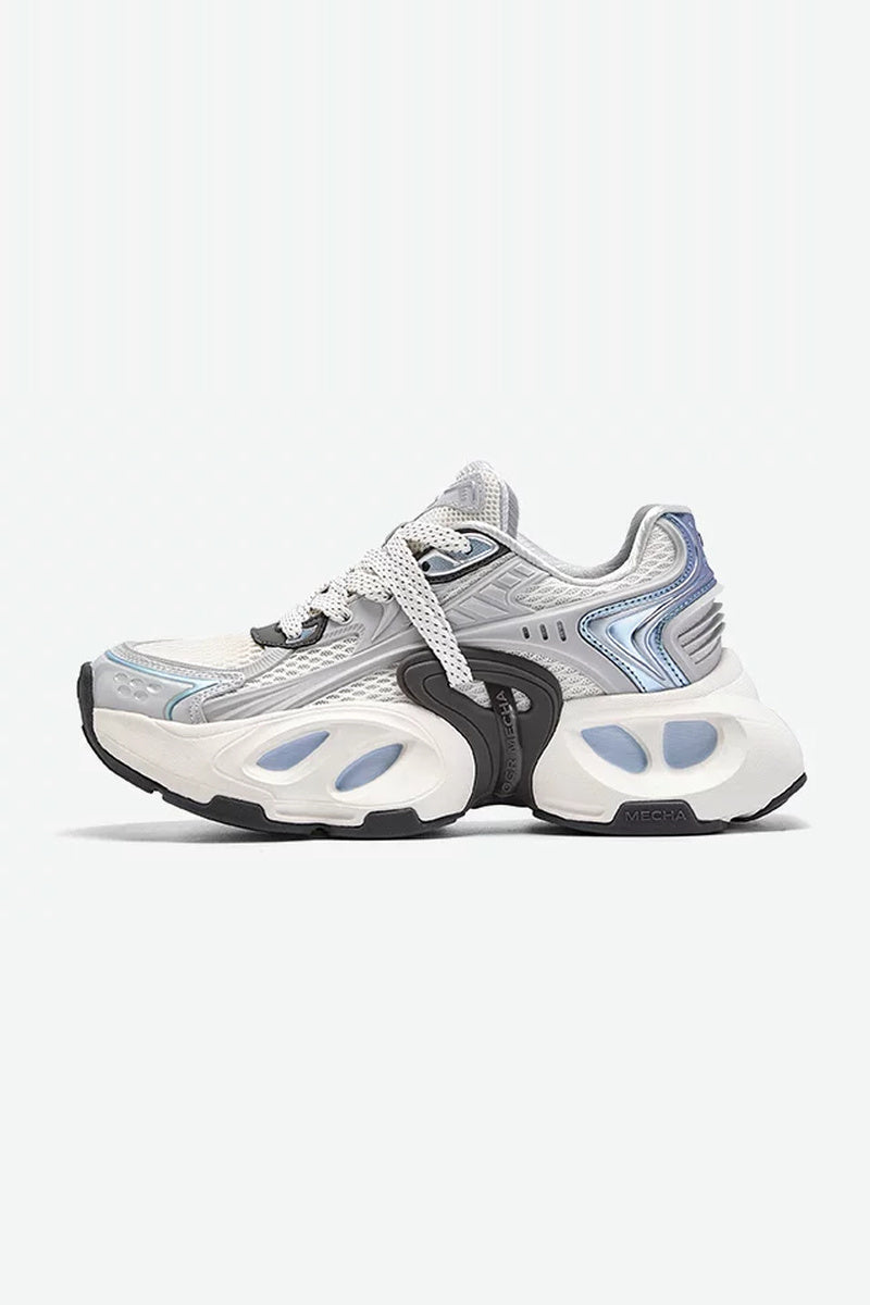 Retro Chunky Running Sneakers - Cloud Gray