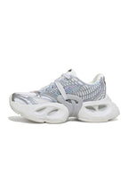 Retro Chunky Running Sneakers - Silver White