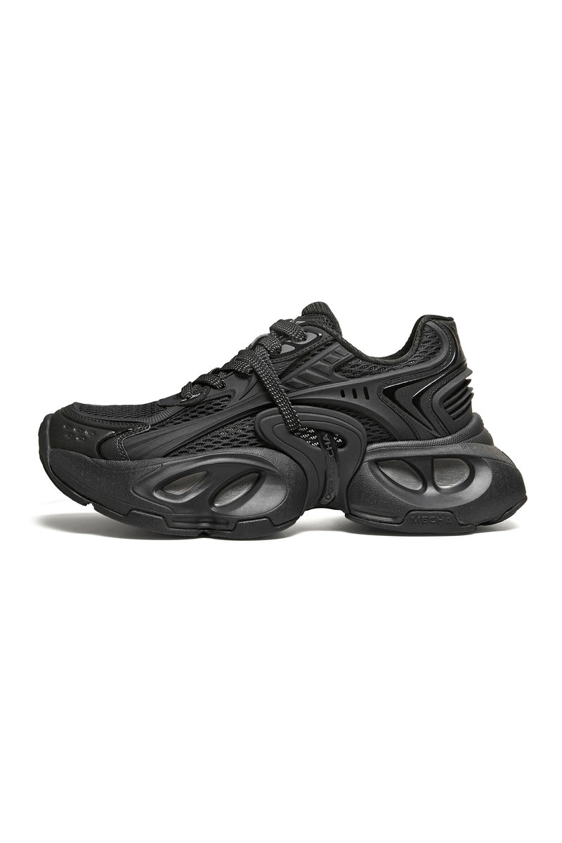 Retro Chunky Running Sneakers - Shadow Black