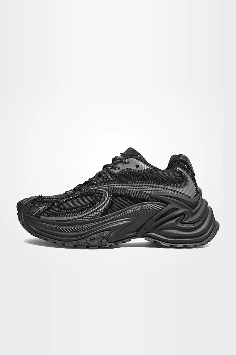Retro Chunky Jogging Sneakers - Ink Black