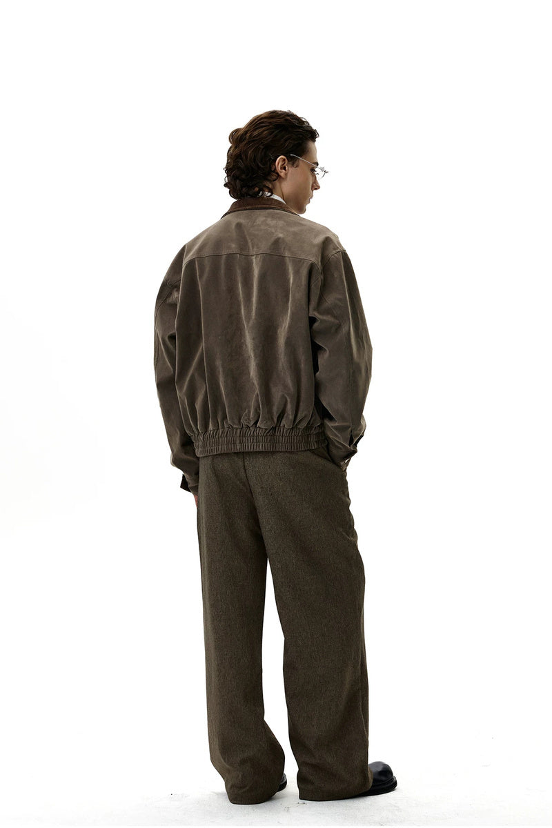Oversized Pocket Faux Suede Jacket