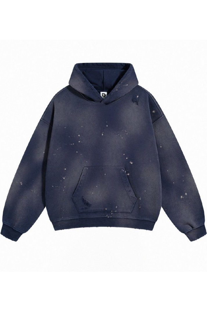 Distressed Paint-Splatter Hoodie